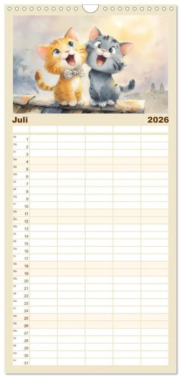 Bild: 9783516724363 | Familienplaner 2026 - Pastellpfötchen. Liebliche Katzen in sanften...