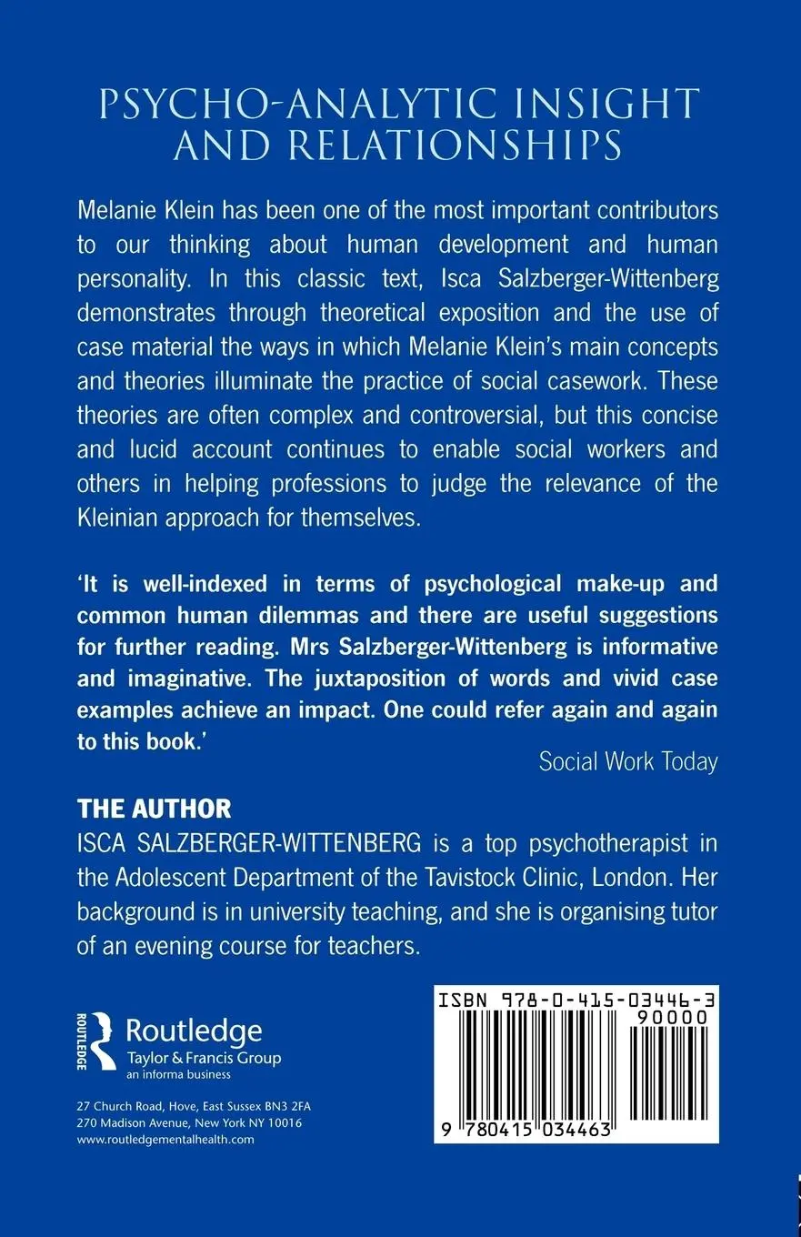 Rückseite: 9780415034463 | Psycho-Analytic Insight and Relationships | A Kleinian Approach | Buch