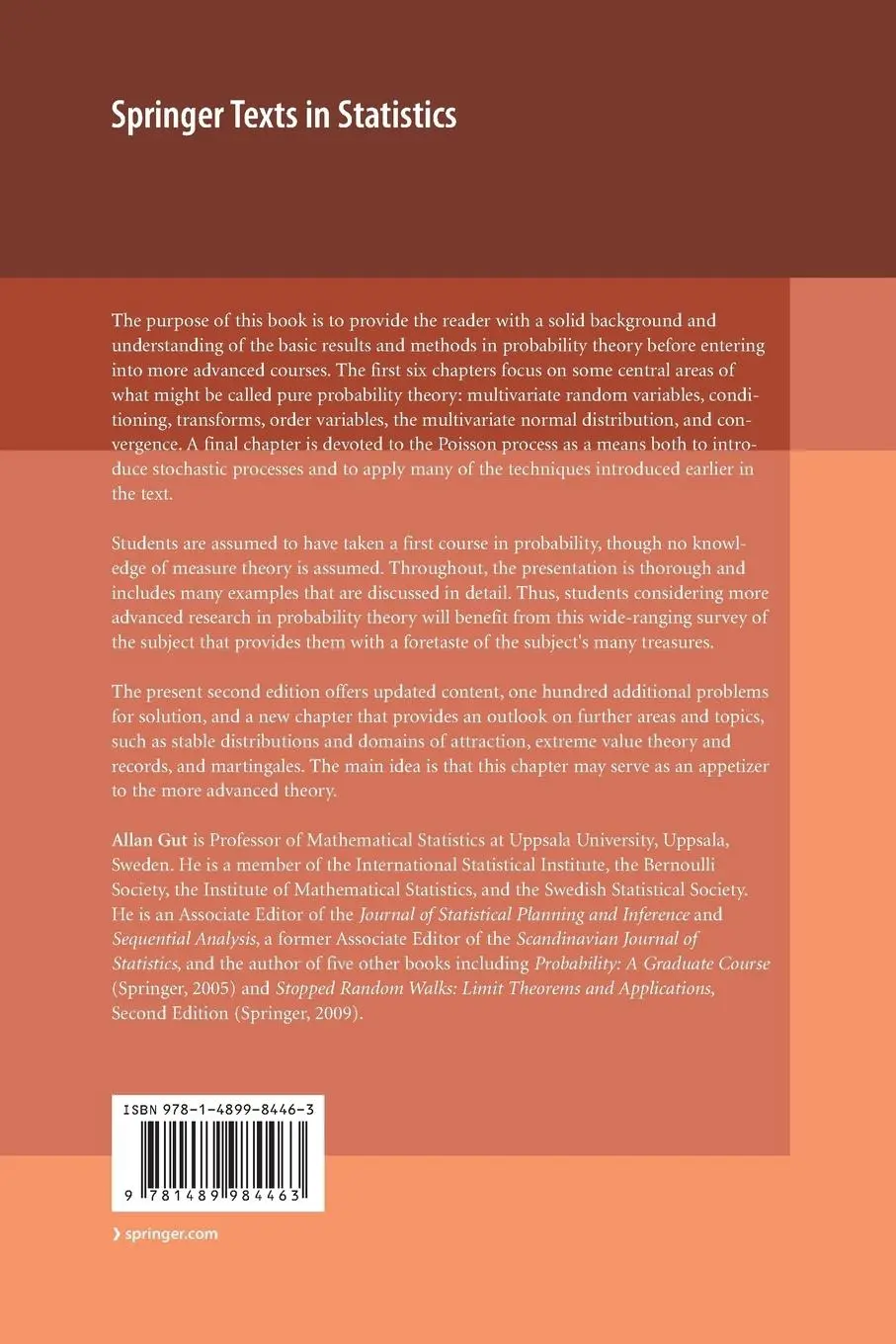 Rückseite: 9781489984463 | An Intermediate Course in Probability | Allan Gut | Taschenbuch | xv