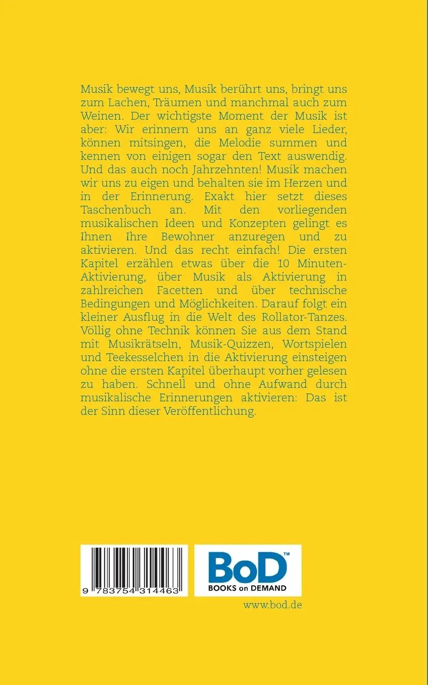 Rückseite: 9783754314463 | 10 Minuten-Aktivierung mit Musik | Anregungen-Ideen-Konzepte-Vorlagen