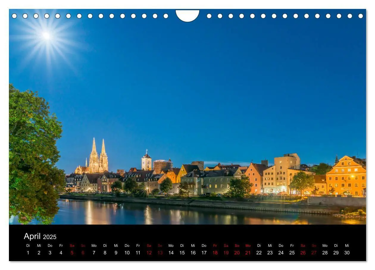 Bild: 9783435384563 | Regensburg bei Nacht (Wandkalender 2025 DIN A4 quer), CALVENDO...