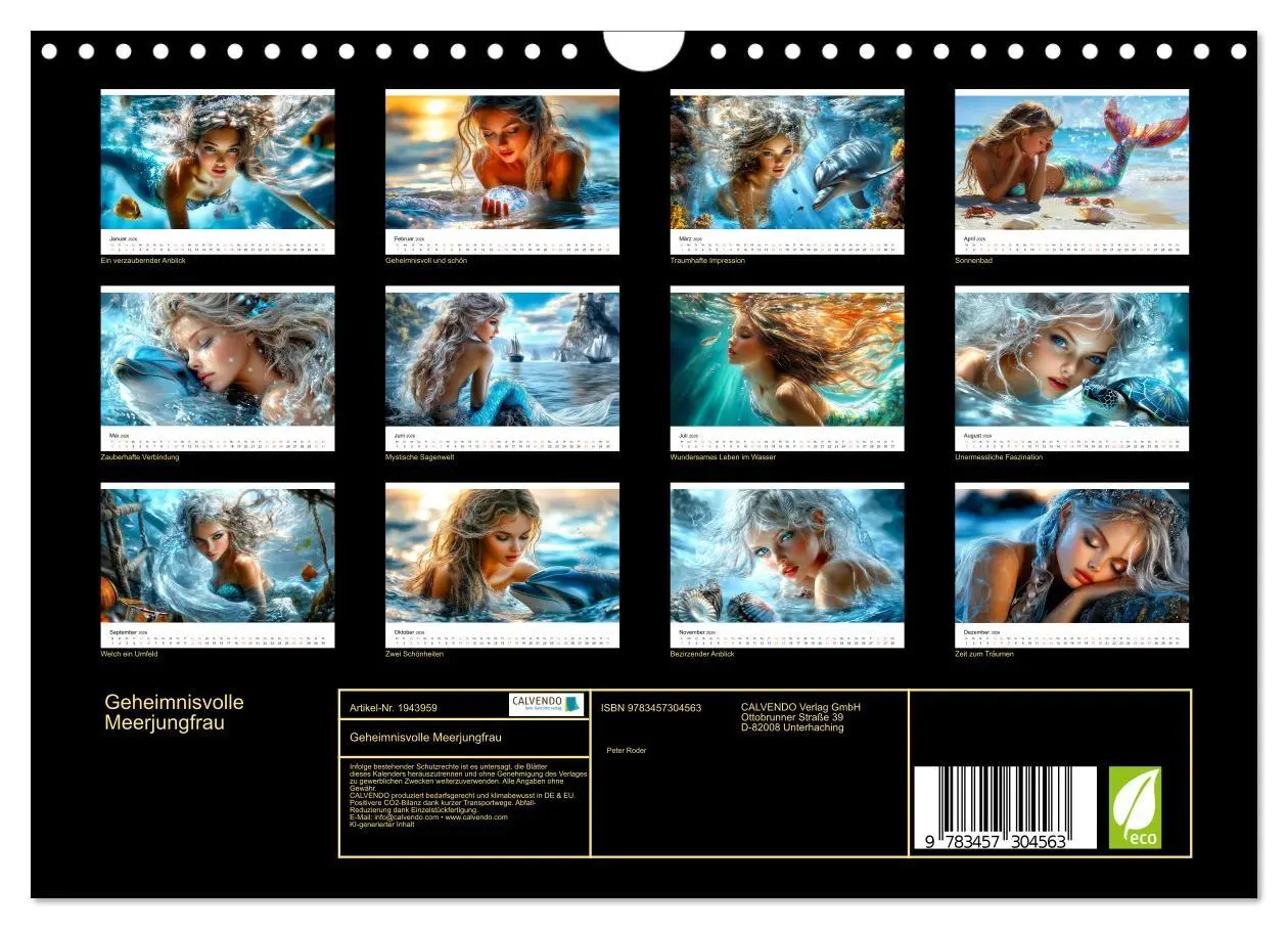 Bild: 9783457304563 | Geheimnisvolle Meerjungfrau (Wandkalender 2026 DIN A4 quer),...