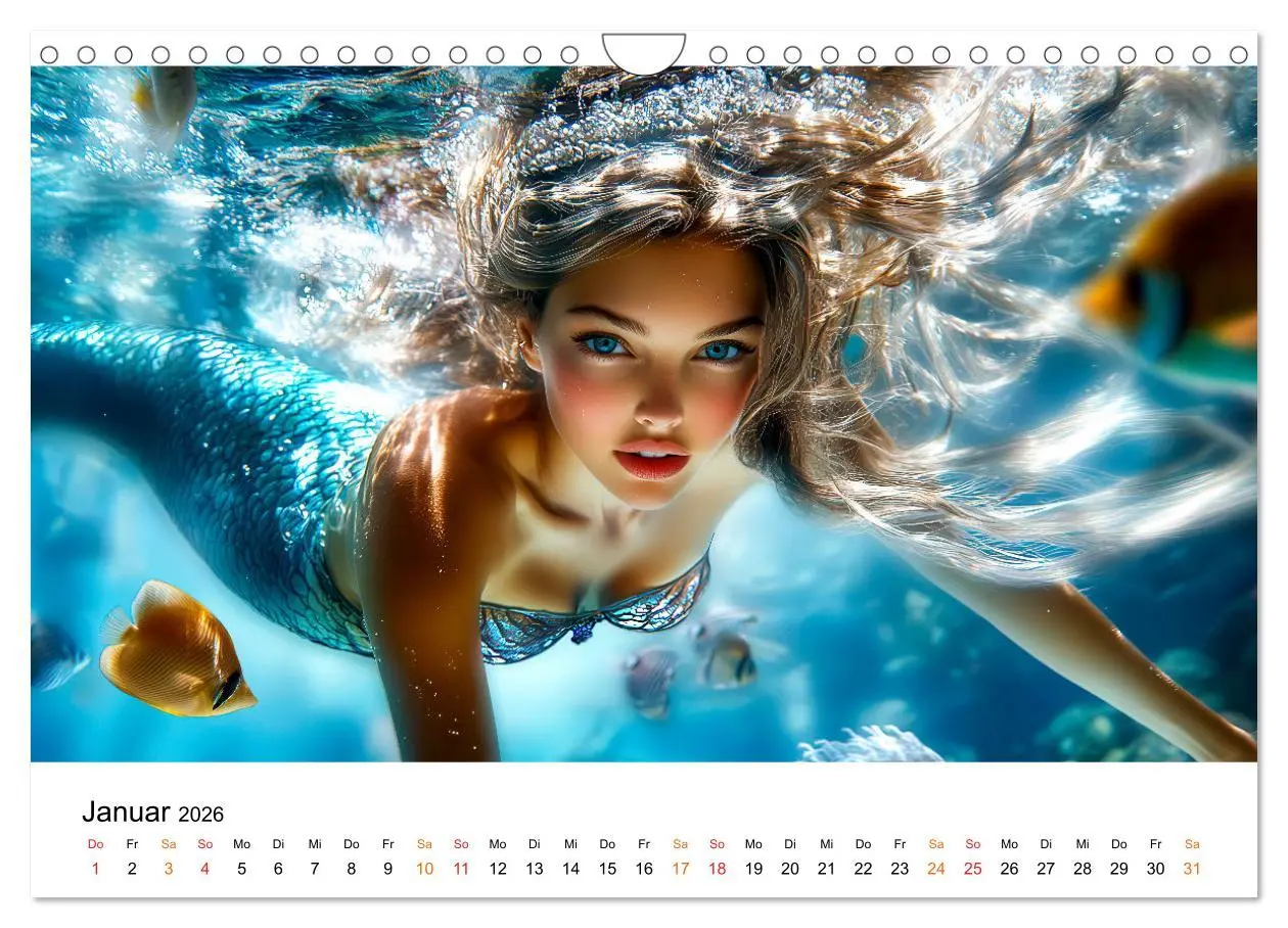 Bild: 9783457304563 | Geheimnisvolle Meerjungfrau (Wandkalender 2026 DIN A4 quer),...