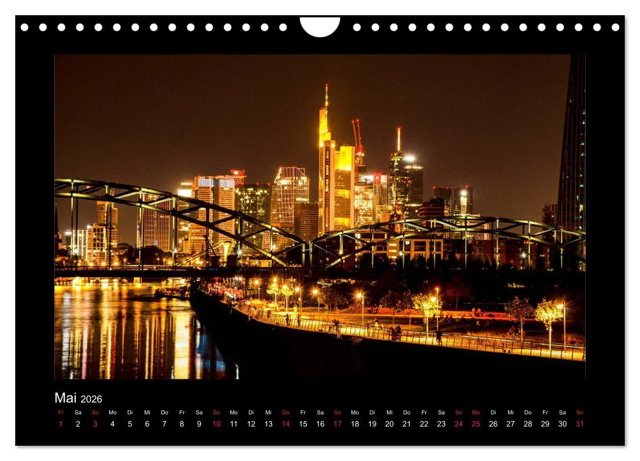 Bild: 9783457924563 | Frankfurt bei Nacht 2026 (Wandkalender 2026 DIN A4 quer), CALVENDO...