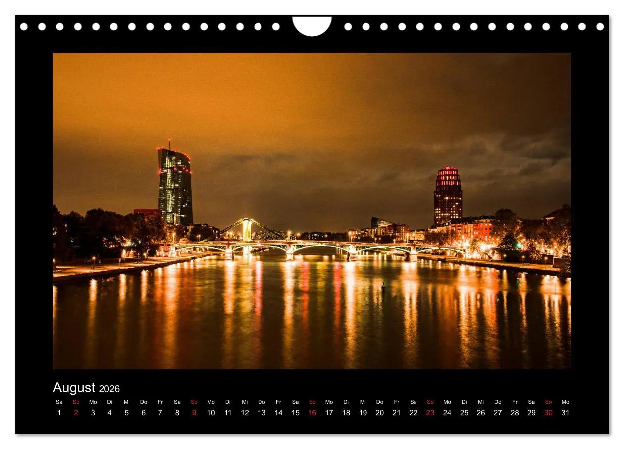 Bild: 9783457924563 | Frankfurt bei Nacht 2026 (Wandkalender 2026 DIN A4 quer), CALVENDO...