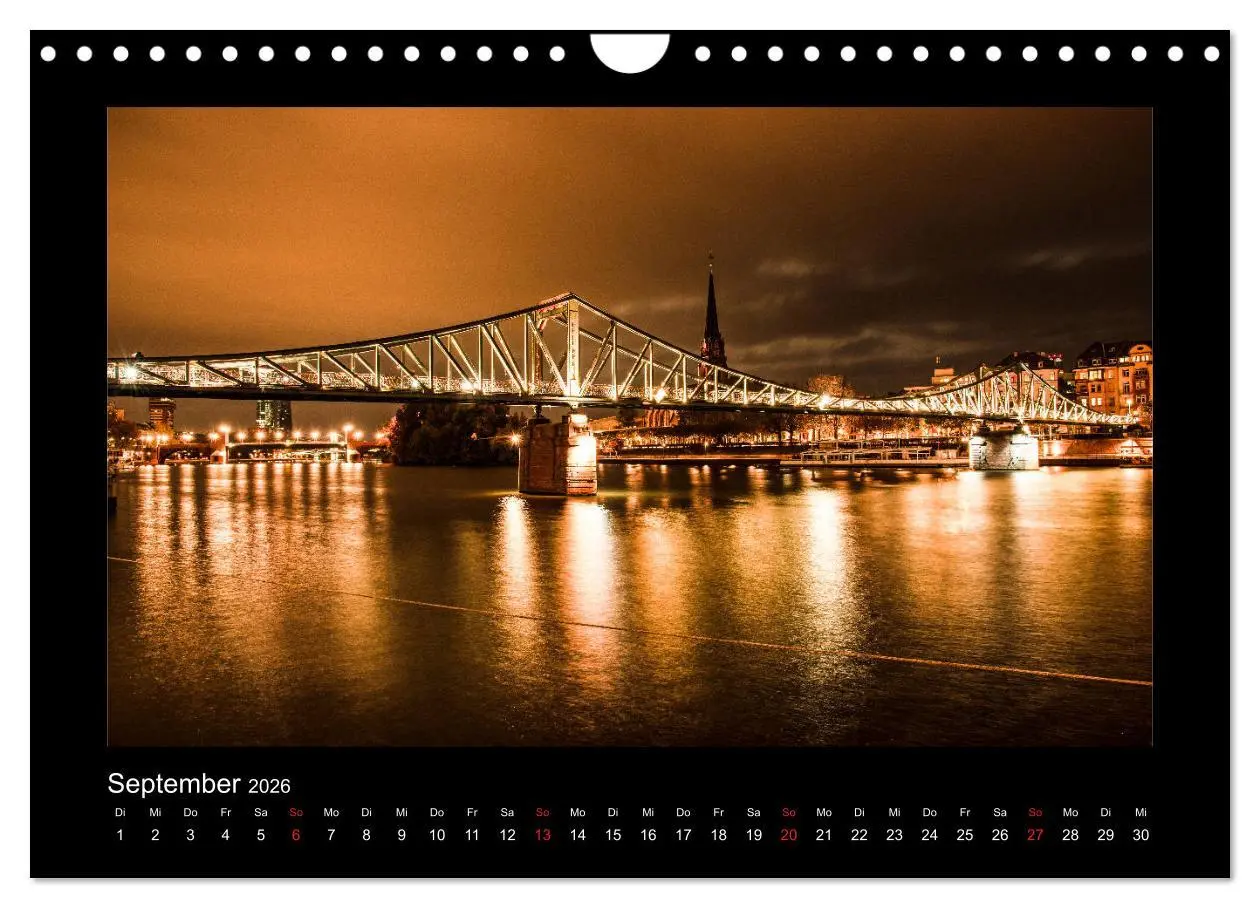 Bild: 9783457924563 | Frankfurt bei Nacht 2026 (Wandkalender 2026 DIN A4 quer), CALVENDO...
