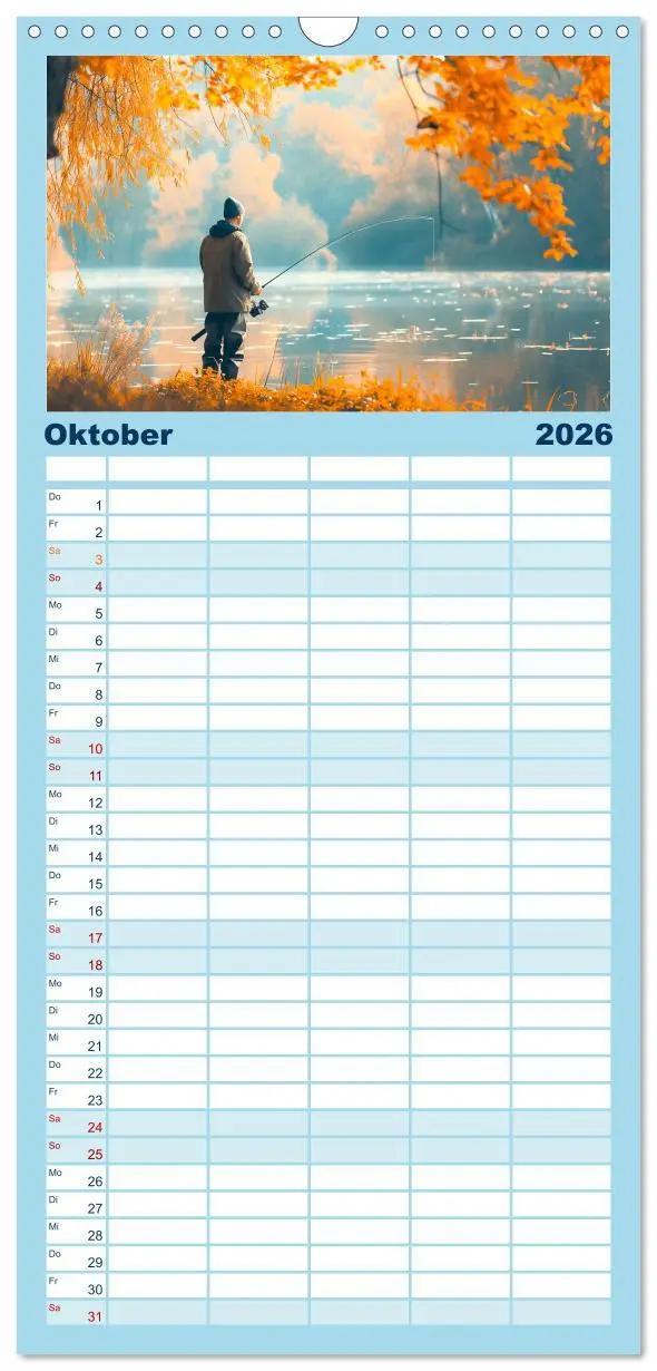 Bild: 9783516494563 | Familienplaner 2026 - Angeln und Fischen Impressionen mit 5 Spalten...