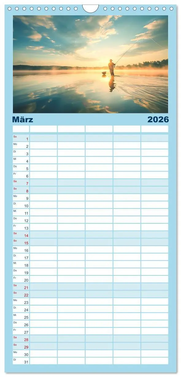 Bild: 9783516494563 | Familienplaner 2026 - Angeln und Fischen Impressionen mit 5 Spalten...