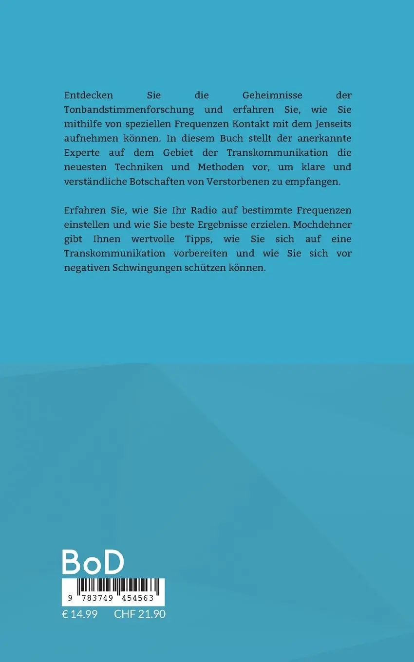 Rückseite: 9783749454563 | Handbuch zur Tonbandstimmenforschung per Radio | Herold Zu Moschdehner