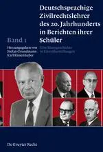 Cover: 9783899494563 | Deutschsprachige Zivilrechtslehre des 20.Jahrhunderts in Berichten...