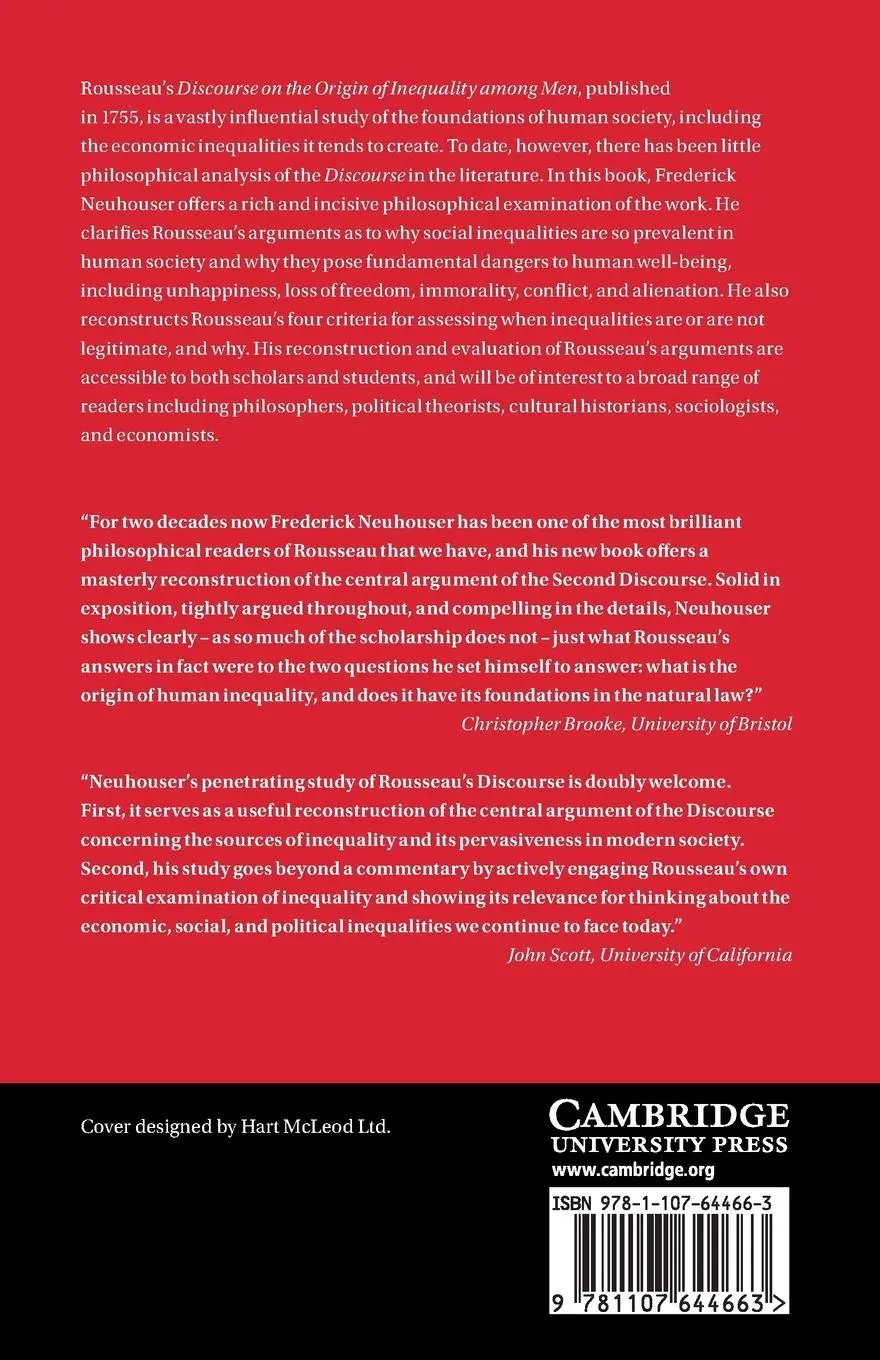 Rückseite: 9781107644663 | Rousseau's Critique of Inequality | Frederick Neuhouser | Taschenbuch