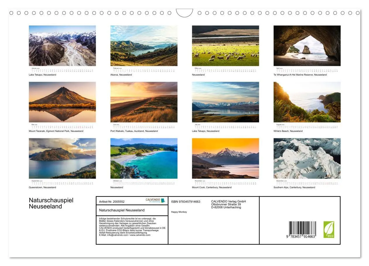 Bild: 9783457914663 | Naturschauspiel Neuseeland (Wandkalender 2026 DIN A3 quer),...