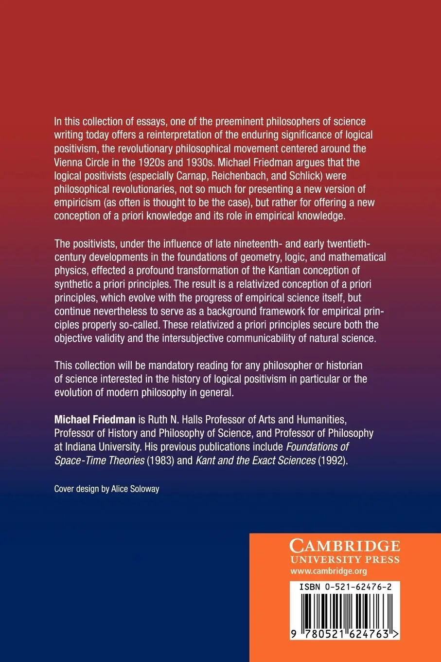 Rückseite: 9780521624763 | Reconsidering Logical Positivism | Michael Friedman (u. a.) | Buch