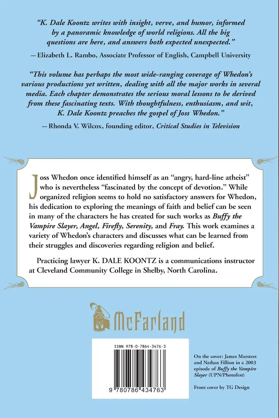 Rückseite: 9780786434763 | Faith and Choice in the Works of Joss Whedon | K. Dale Koontz | Buch