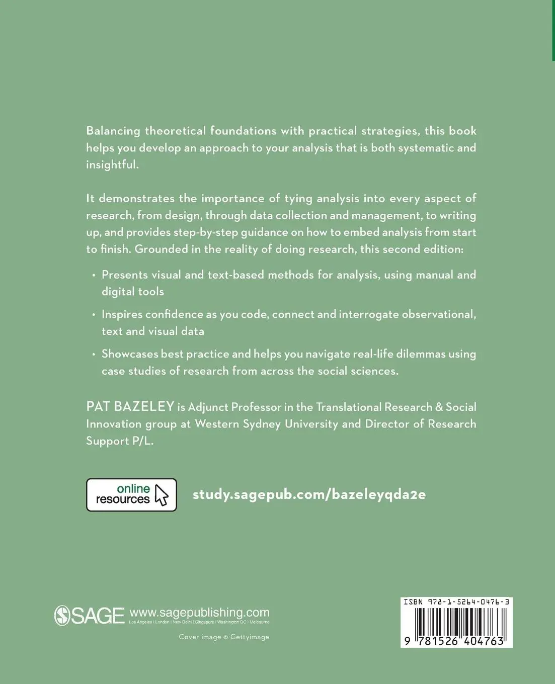 Rückseite: 9781526404763 | Qualitative Data Analysis | Practical Strategies | Pat Bazeley | Buch