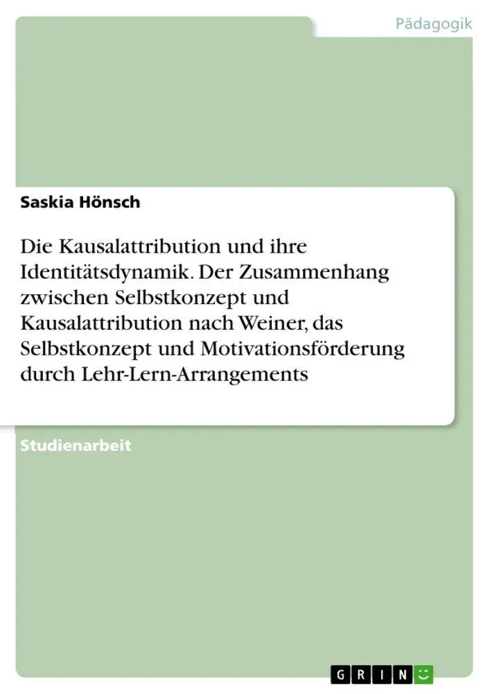 Cover: 9783346884763 | Die Kausalattribution und ihre Identitätsdynamik. Der Zusammenhang...