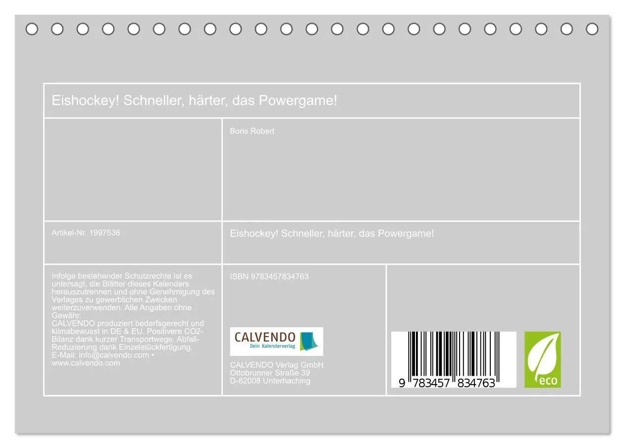 Bild: 9783457834763 | Eishockey! Schneller, härter, das Powergame! (Tischkalender 2026...