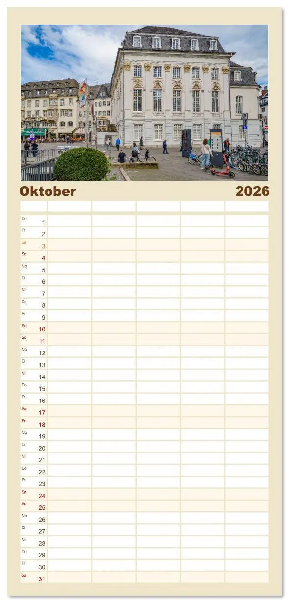 Bild: 9783516614763 | Familienplaner 2026 - Bonn Impressionen mit 5 Spalten...
