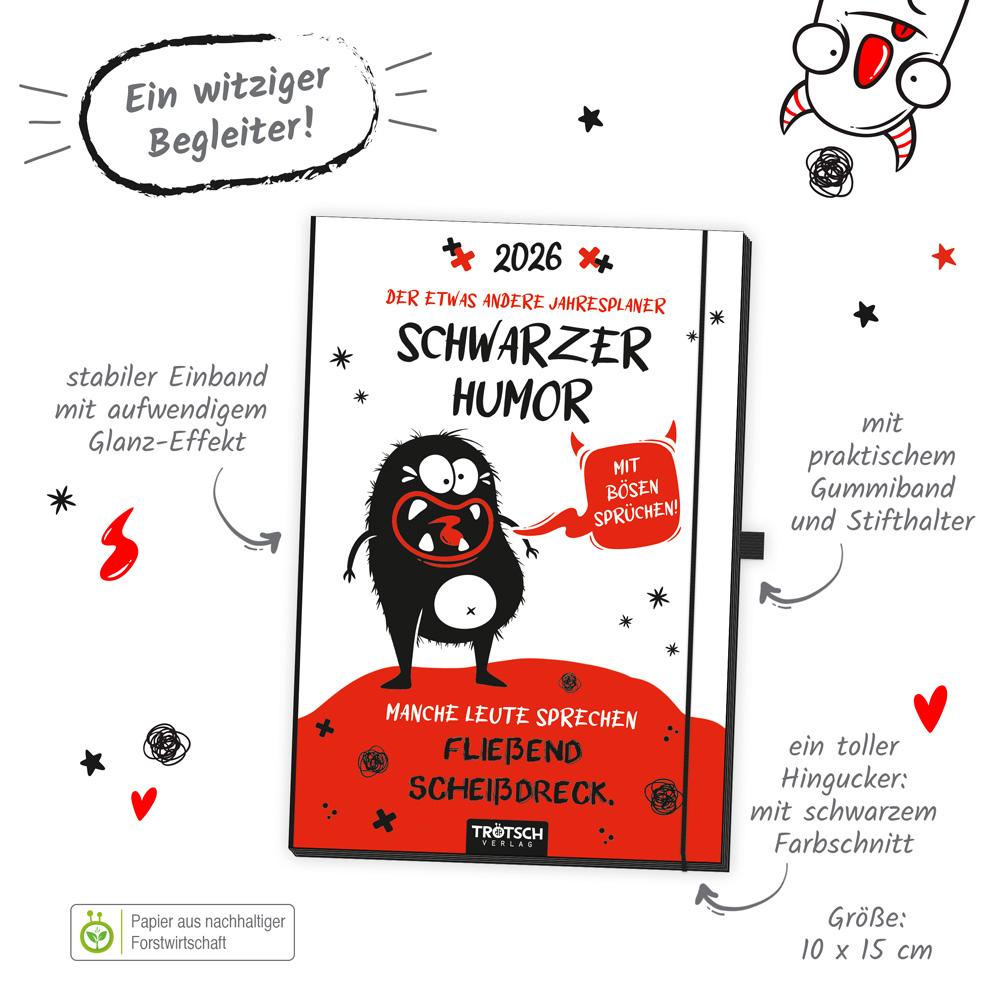 Bild: 9783988024763 | Trötsch Buchkalender Der etwas andere Jahresplaner Schwarzer Humor...