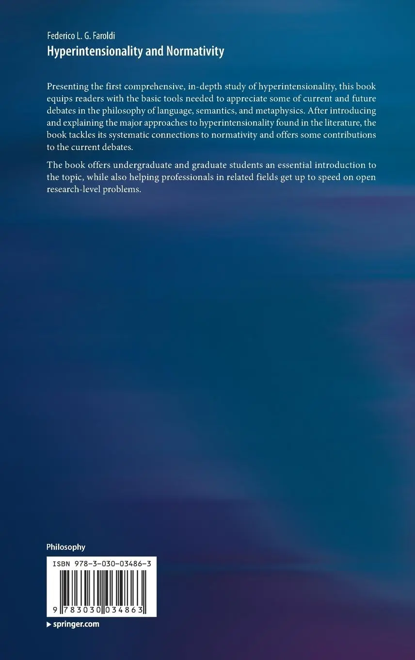 Rückseite: 9783030034863 | Hyperintensionality and Normativity | Federico L. G. Faroldi | Buch