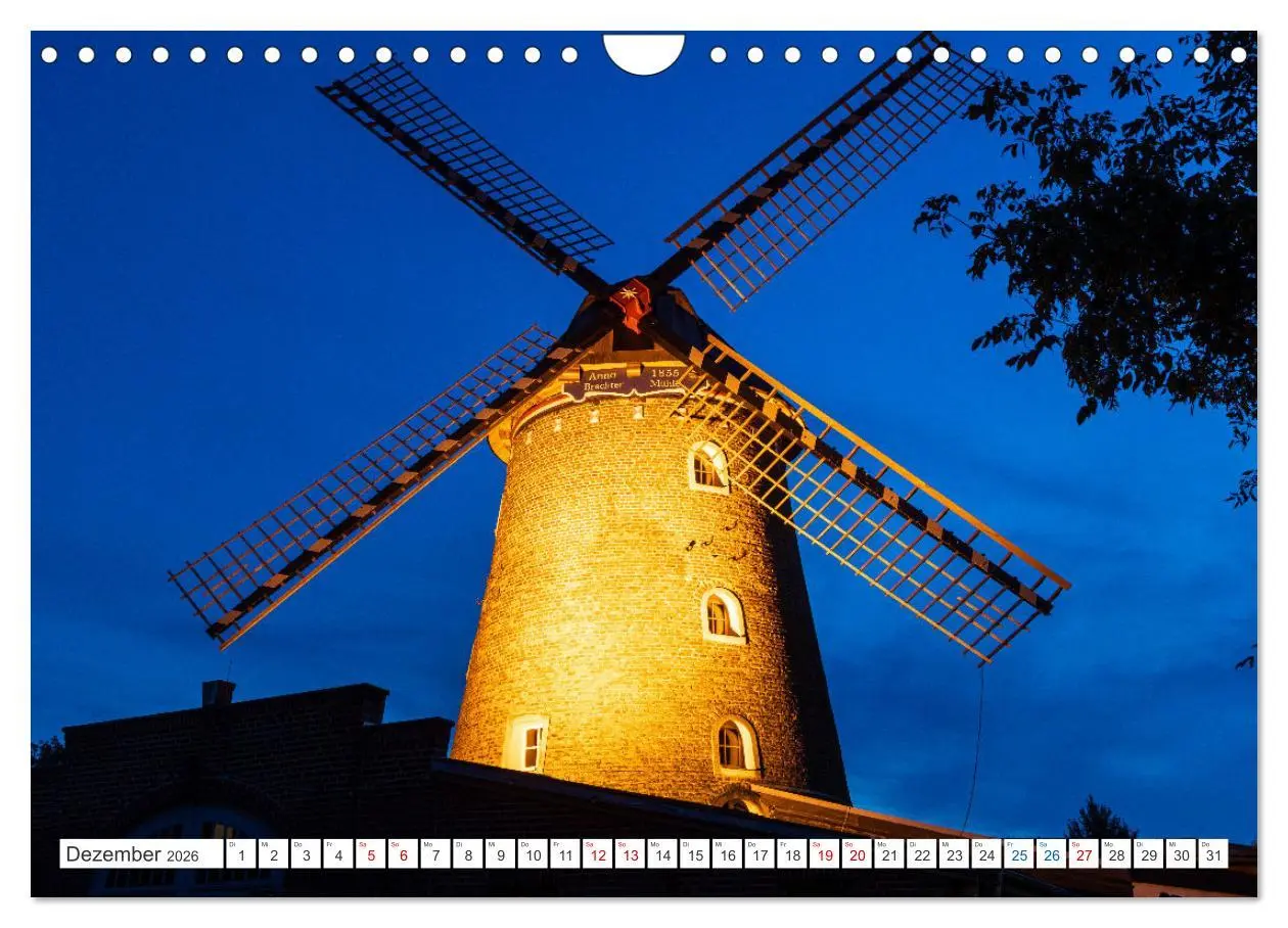 Bild: 9783457374863 | Besondere Windmühlen am Niederrhein (Wandkalender 2026 DIN A4...