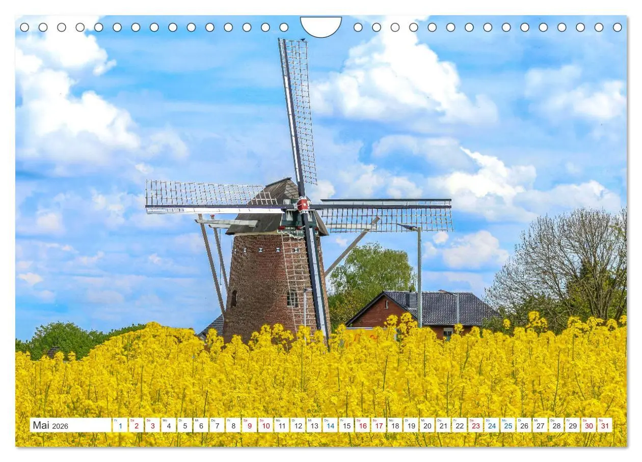 Bild: 9783457374863 | Besondere Windmühlen am Niederrhein (Wandkalender 2026 DIN A4...