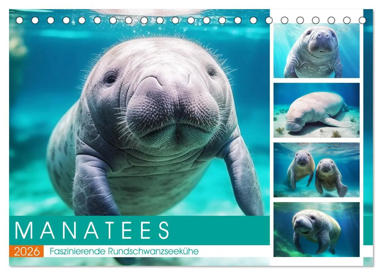 Cover: 9783457514863 | Manatees. Faszinierende Rundschwanzseekühe (Tischkalender 2026 DIN...