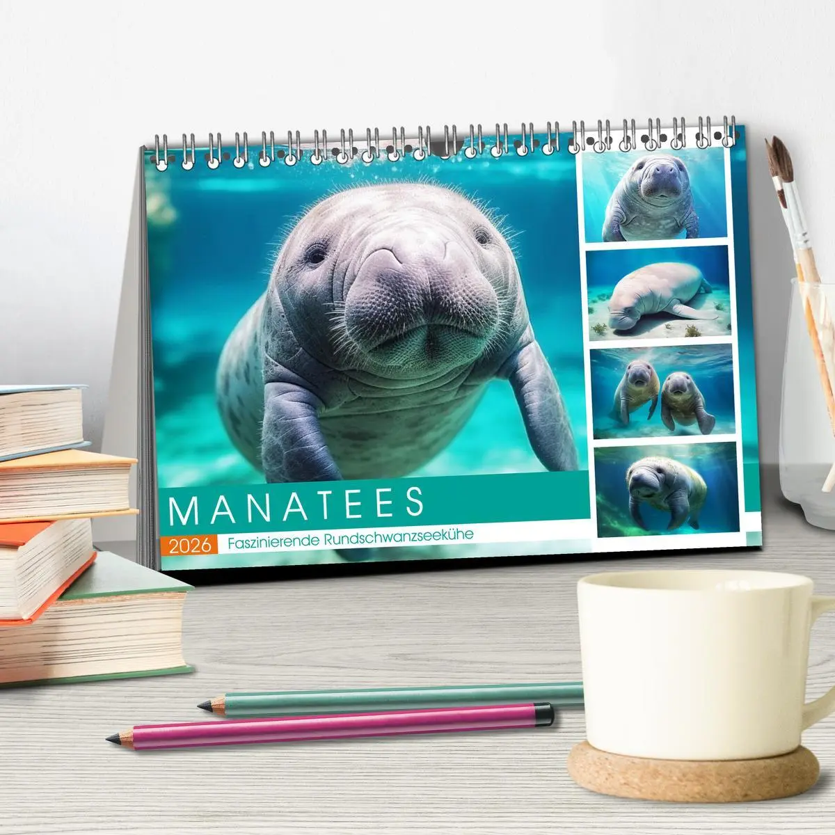 Bild: 9783457514863 | Manatees. Faszinierende Rundschwanzseekühe (Tischkalender 2026 DIN...