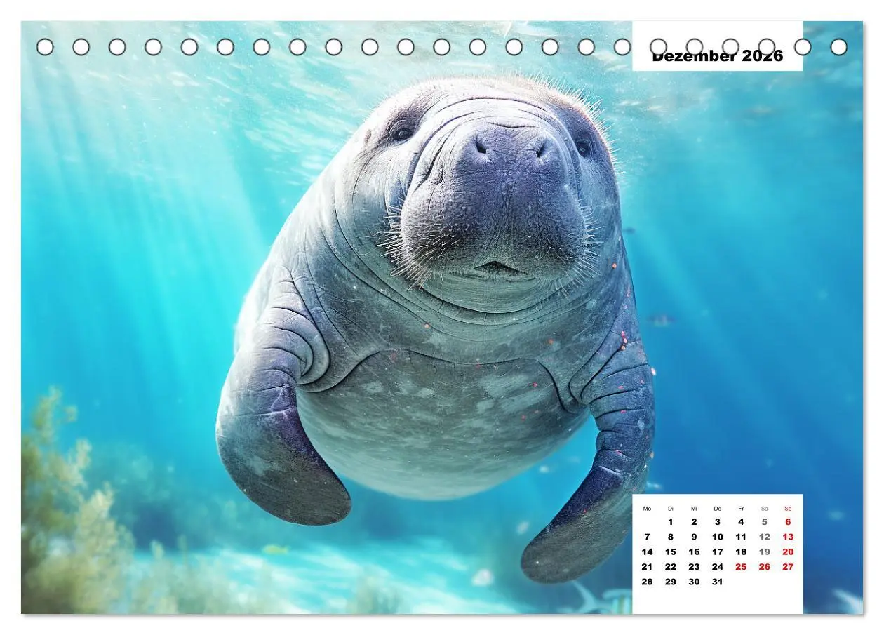 Bild: 9783457514863 | Manatees. Faszinierende Rundschwanzseekühe (Tischkalender 2026 DIN...
