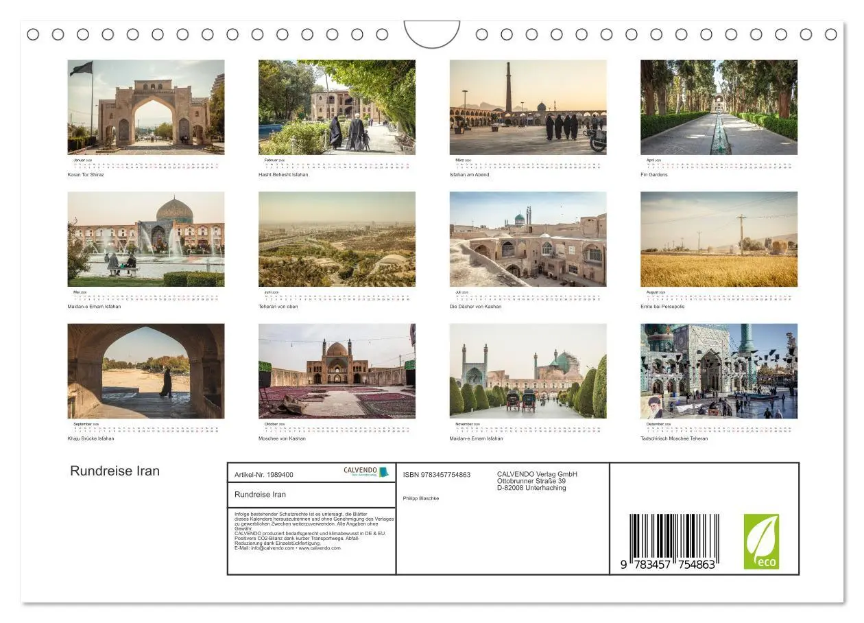 Bild: 9783457754863 | Rundreise Iran (Wandkalender 2026 DIN A4 quer), CALVENDO...