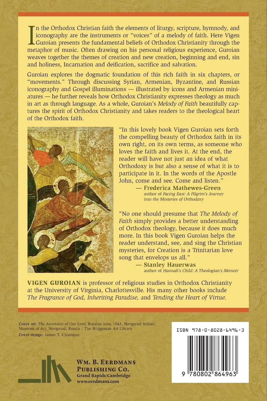 Rückseite: 9780802864963 | Melody of Faith | Theology in an Orthodox Key | Vigen Guroian | Buch