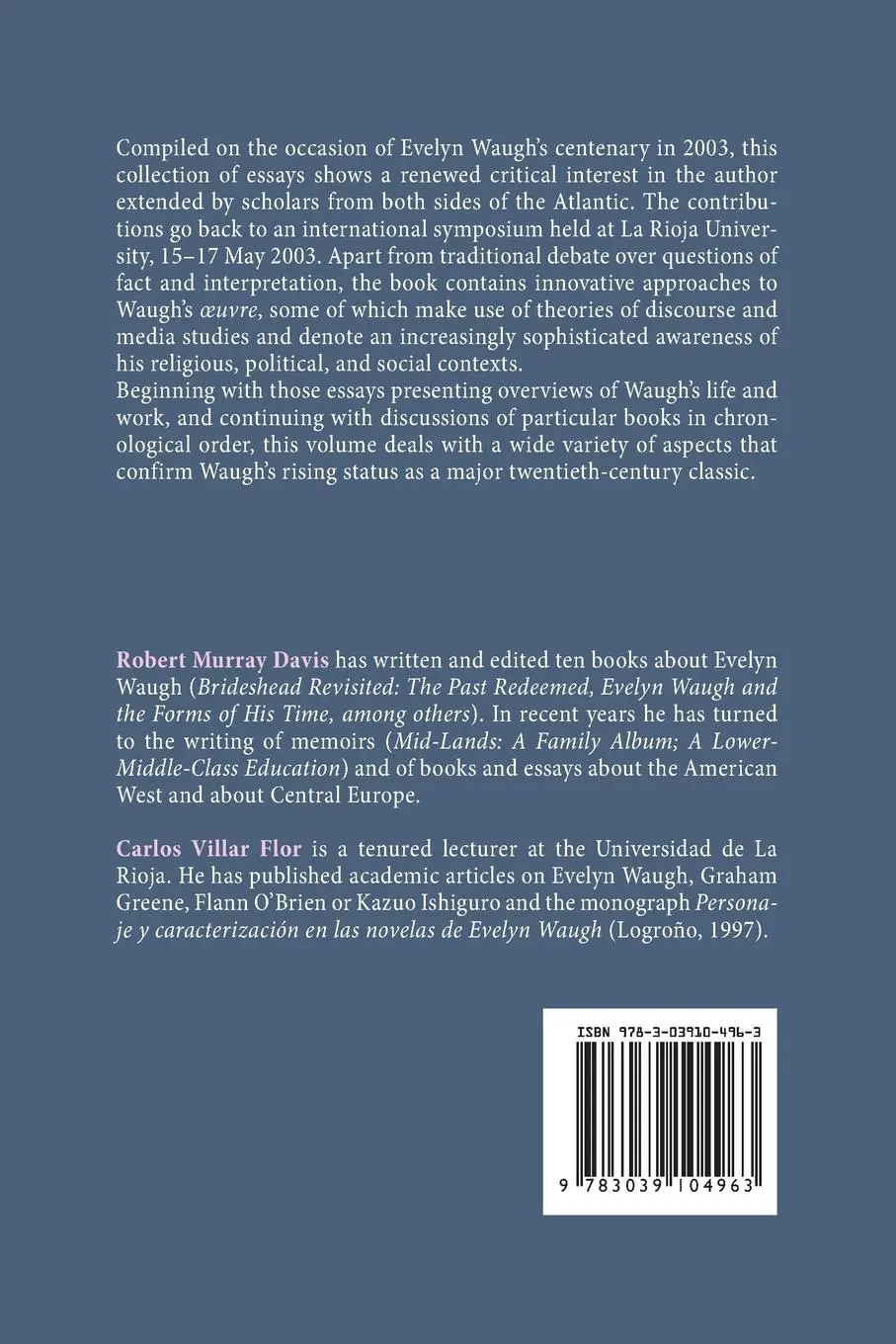 Rückseite: 9783039104963 | Waugh without End | New Trends in Evelyn Waugh Studies | Davis (u. a.)