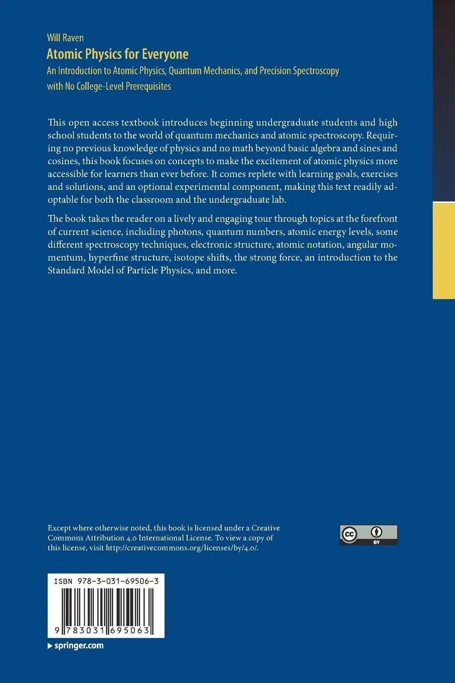 Rückseite: 9783031695063 | Atomic Physics for Everyone | Will Raven | Taschenbuch | xiii | 2024
