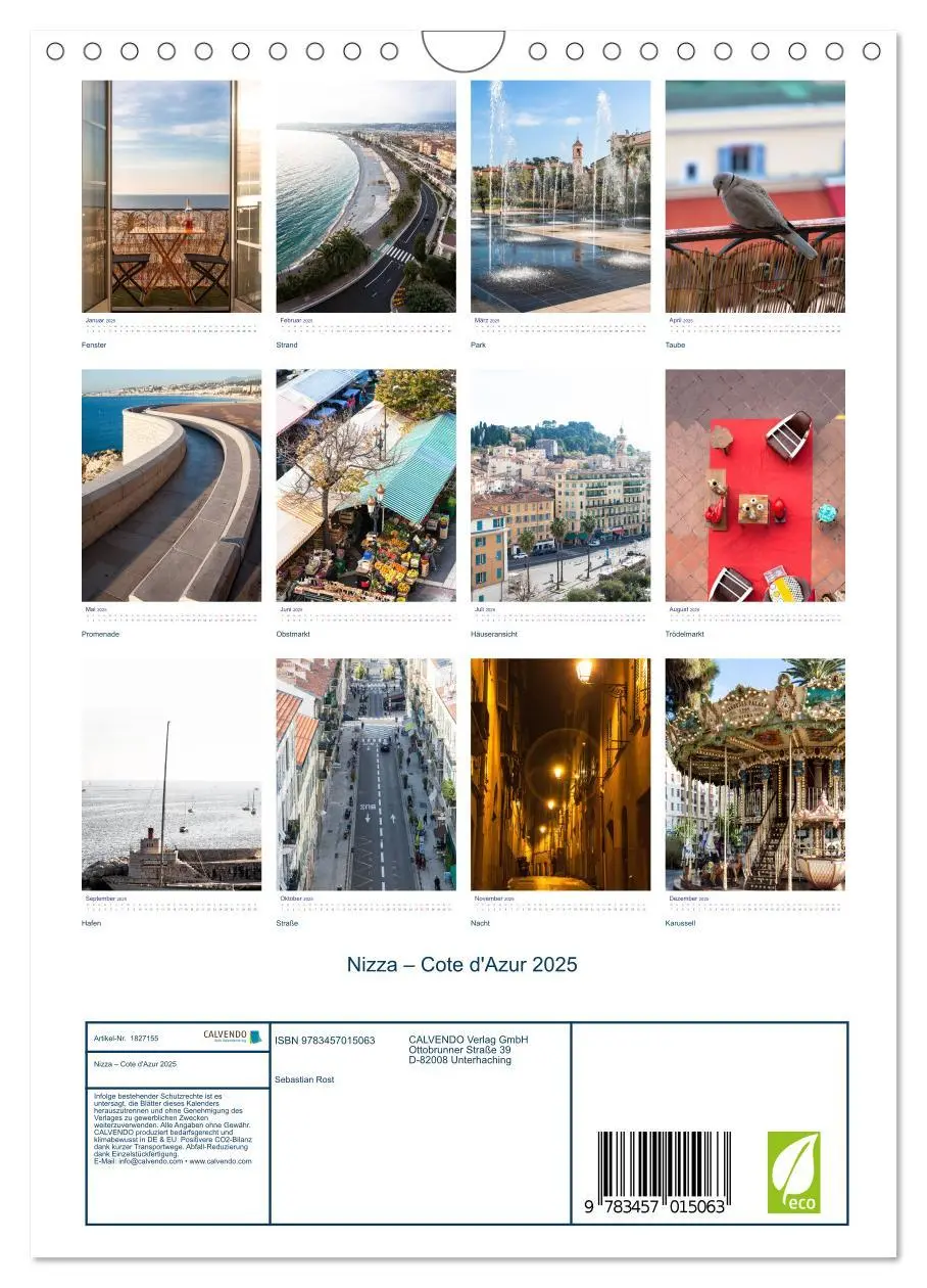 Bild: 9783457015063 | Nizza ¿ Cote d'Azur 2025 (Wandkalender 2025 DIN A4 hoch), CALVENDO...