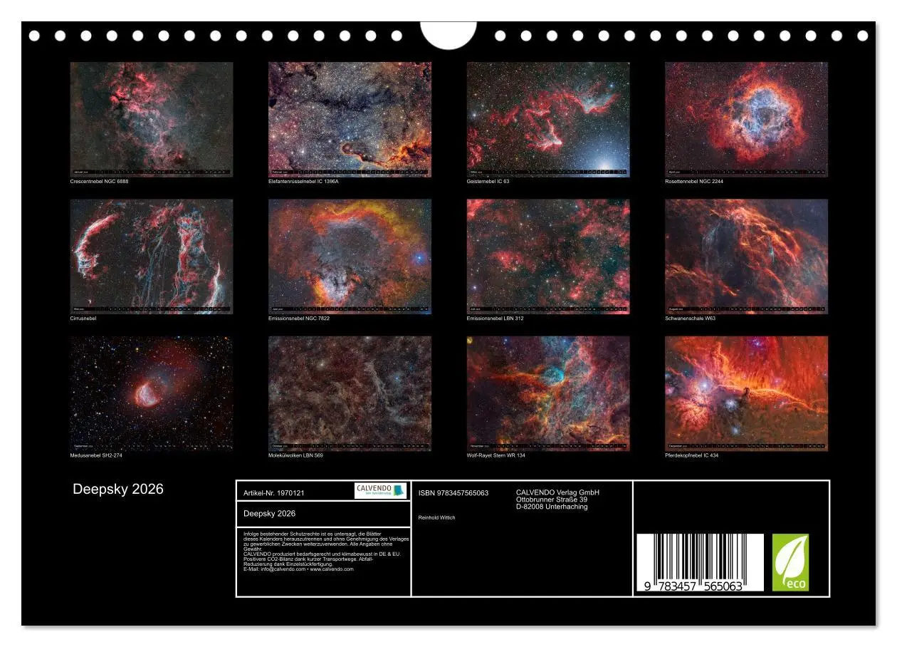 Bild: 9783457565063 | Deepsky 2026 (Wandkalender 2026 DIN A4 quer), CALVENDO Monatskalender