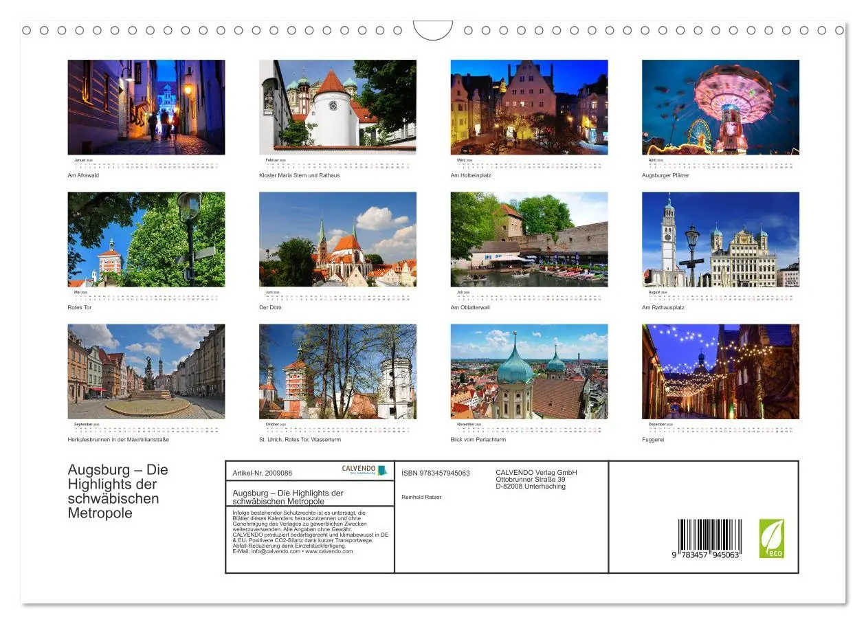 Bild: 9783457945063 | Augsburg - Die Highlights der schwäbischen Metropole (Wandkalender...