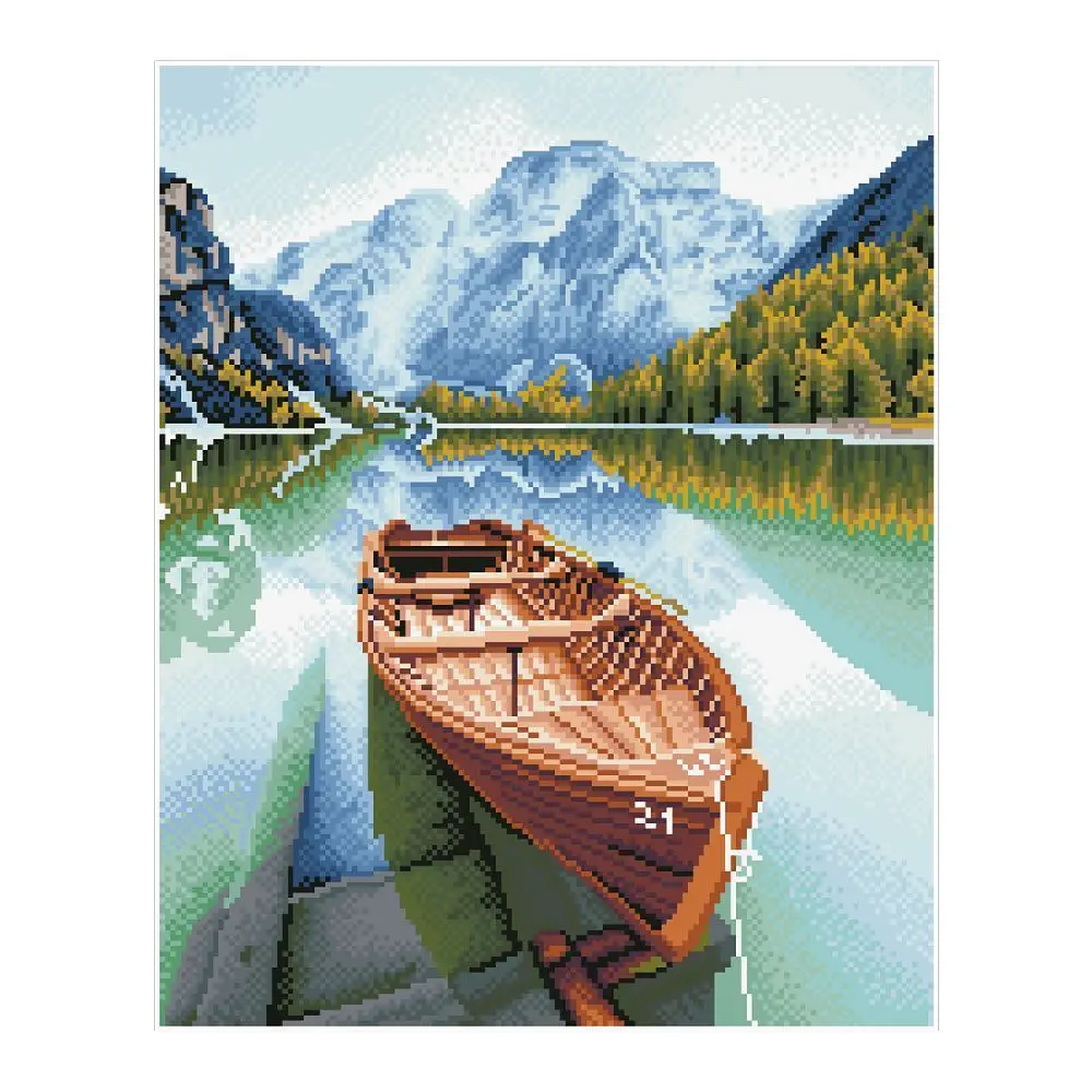 Bild: 4895225915163 | DIAMOND DOTZ - Diamond Painting Boot im Fjord | Kit (Bastelset) | 2024