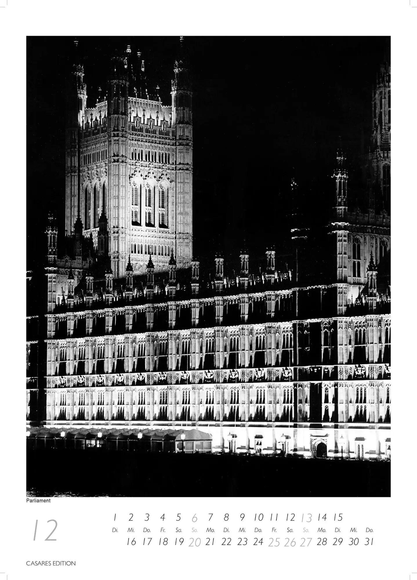 Bild: 9781835245163 | London schwarz-weiss Kalender 2026 - Wandkalender Fotokalender...