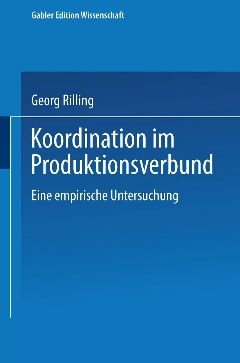 Cover: 9783824465163 | Koordination im Produktionsverbund | Eine empirische Untersuchung