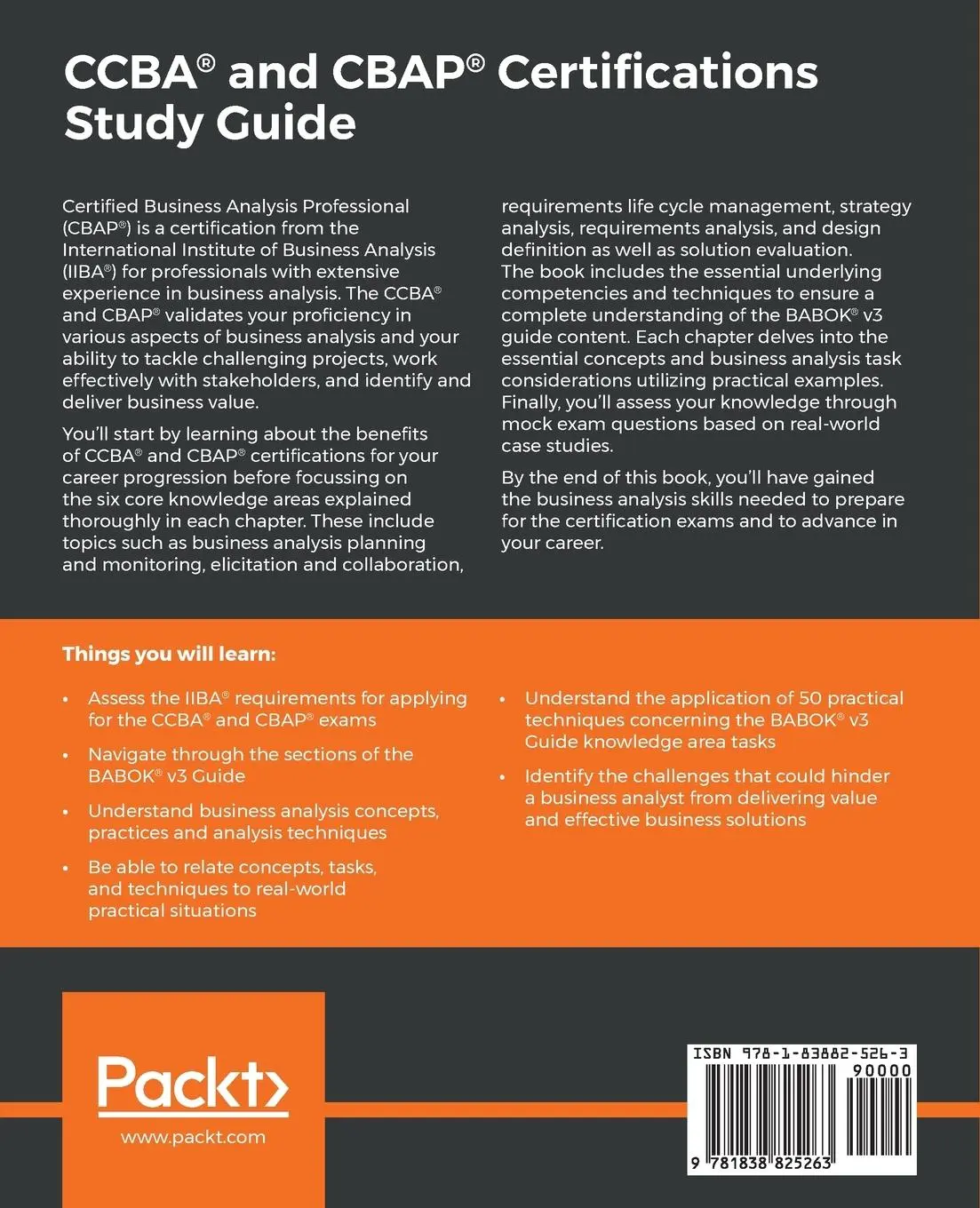 Rückseite: 9781838825263 | CCBA® and CBAP® Certifications Study Guide | Esta Lessing | Buch