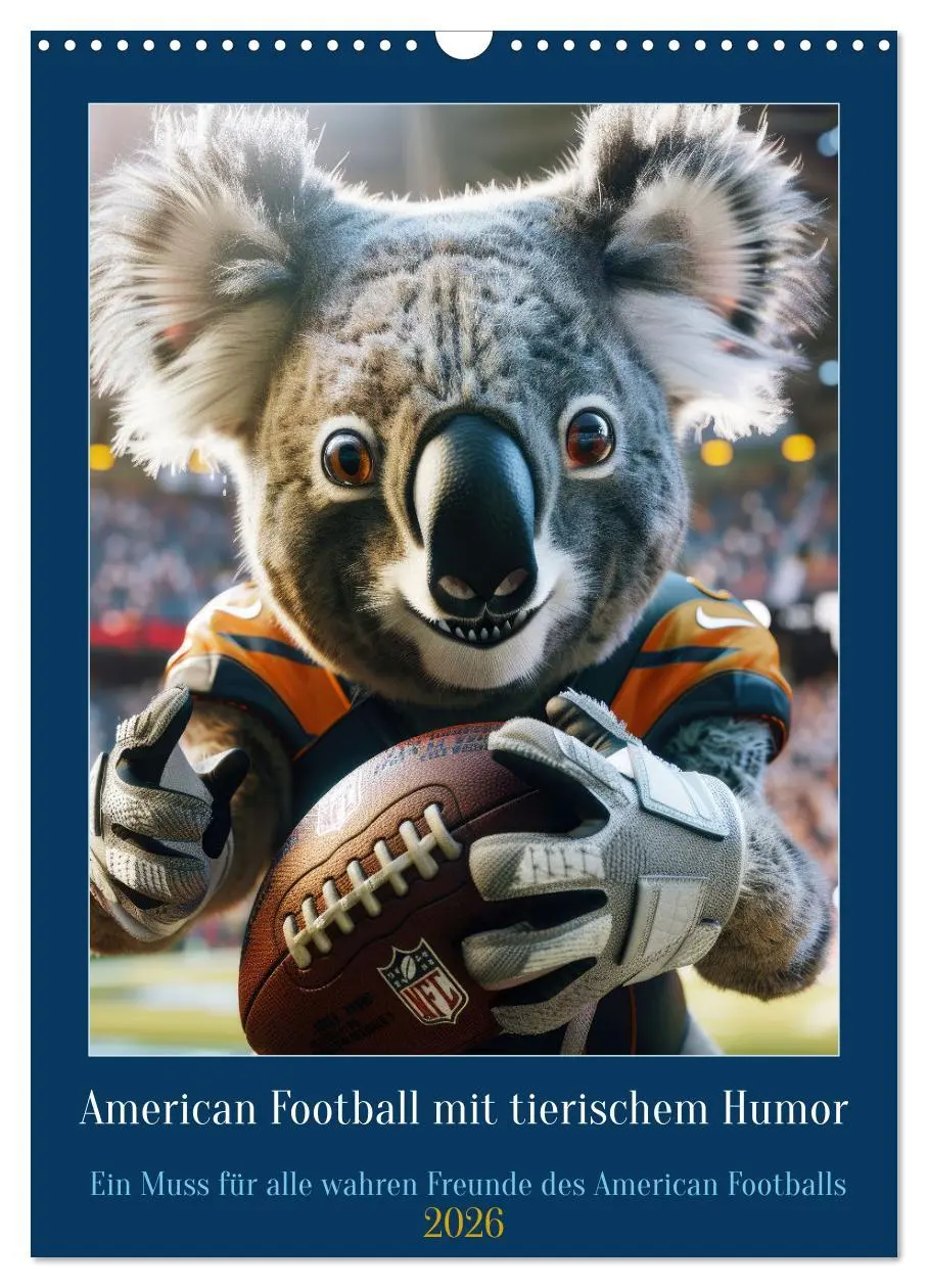 Cover: 9783516255263 | American Football mit tierischem Humor (Wandkalender 2026 DIN A3...