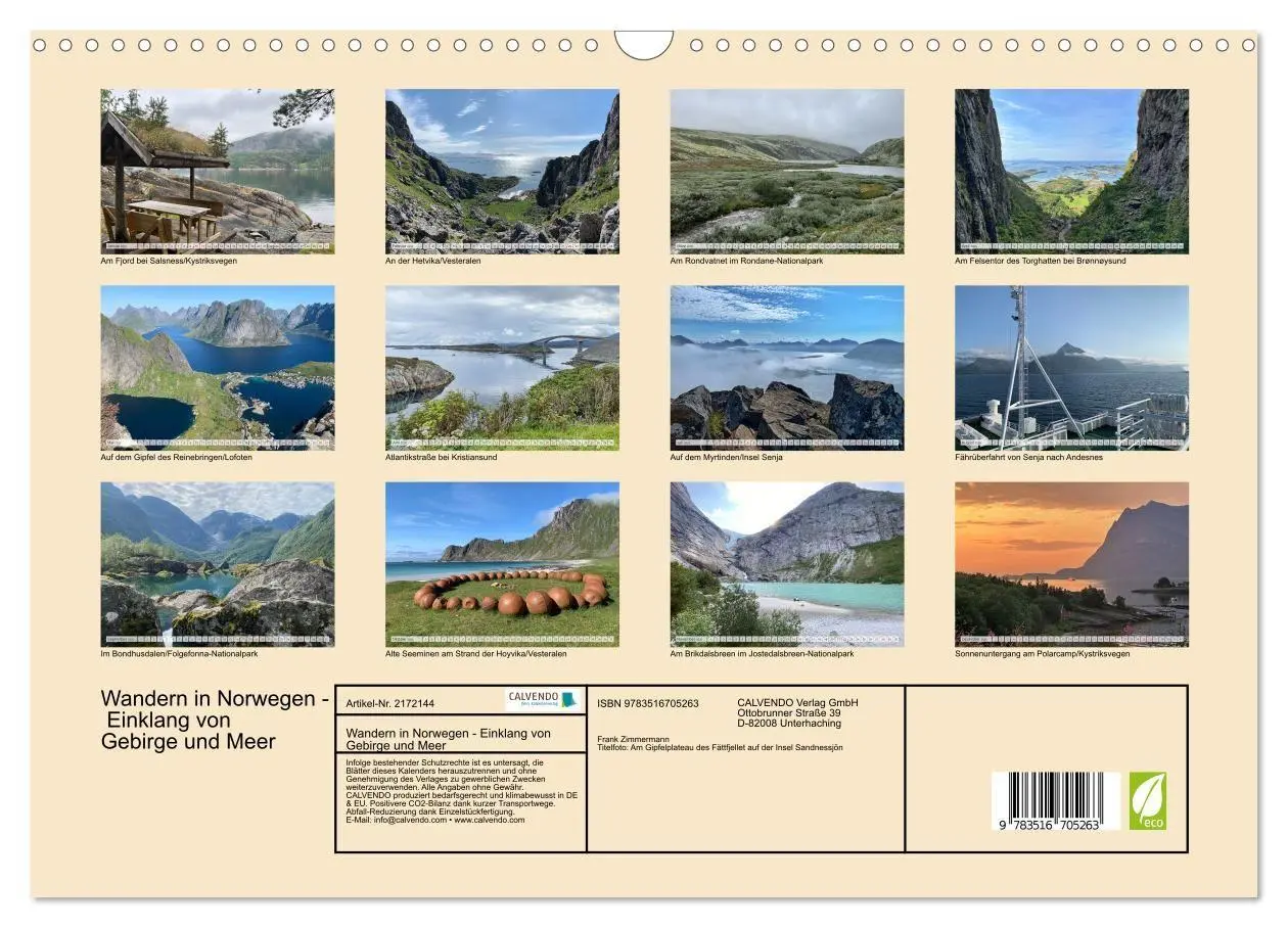 Bild: 9783516705263 | Wandern in Norwegen - Einklang von Gebirge und Meer (Wandkalender...