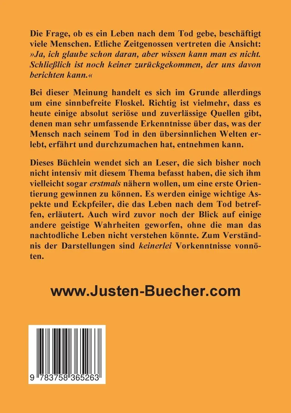 Rückseite: 9783758365263 | Das wahre Leben beginnt erst nach dem Tod | Josef F. Justen | Buch