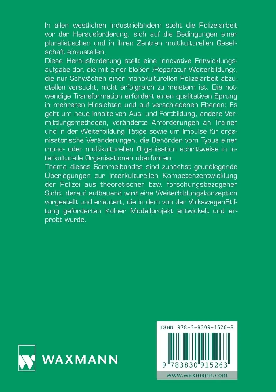 Rückseite: 9783830915263 | Bausteine zur interkulturellen Qualifizierung der Polizei | Buch