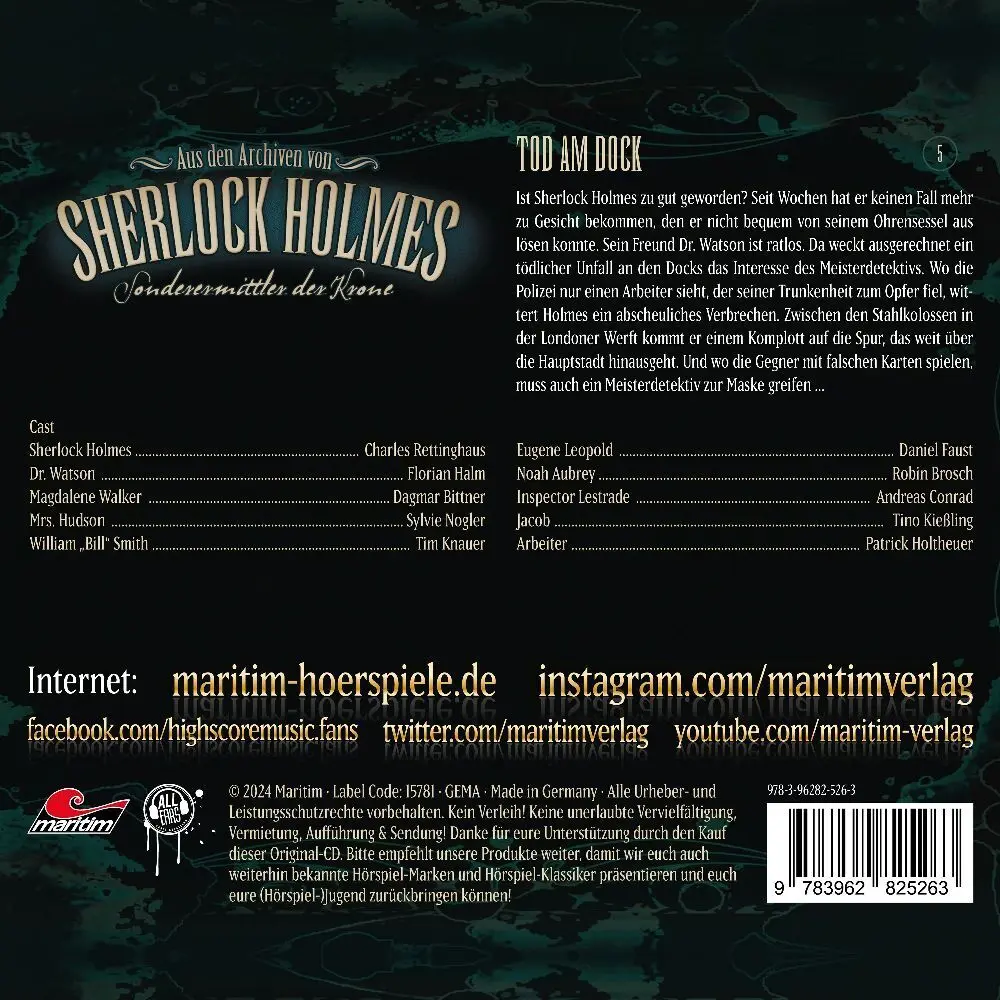 Bild: 9783962825263 | Tod am Dock,1 Audio-CD | Charles Rettinghaus (u. a.) | Audio-CD | CD