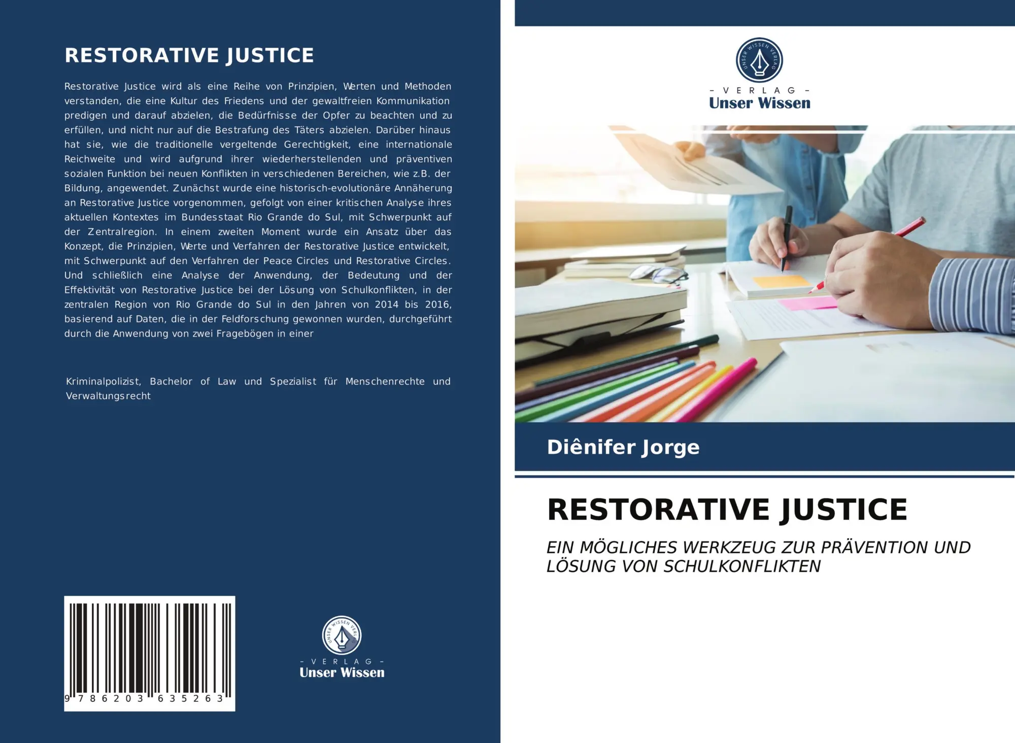 Cover: 9786203635263 | RESTORATIVE JUSTICE | Diênifer Jorge | Taschenbuch | Paperback | 72 S.