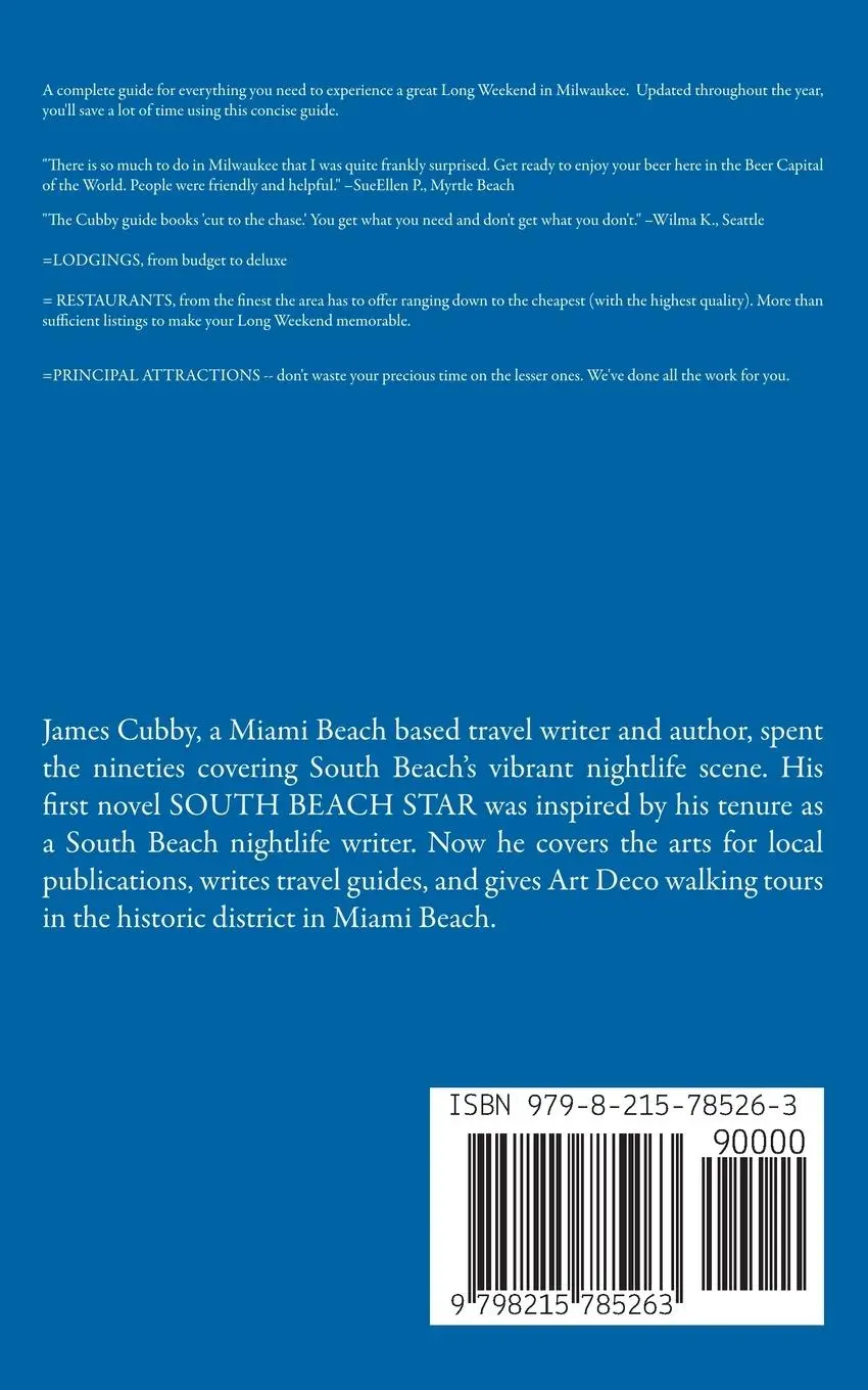 Rückseite: 9798215785263 | Milwaukee - The Cubby 2023 Long Weekend Guide | James Cubby | Buch