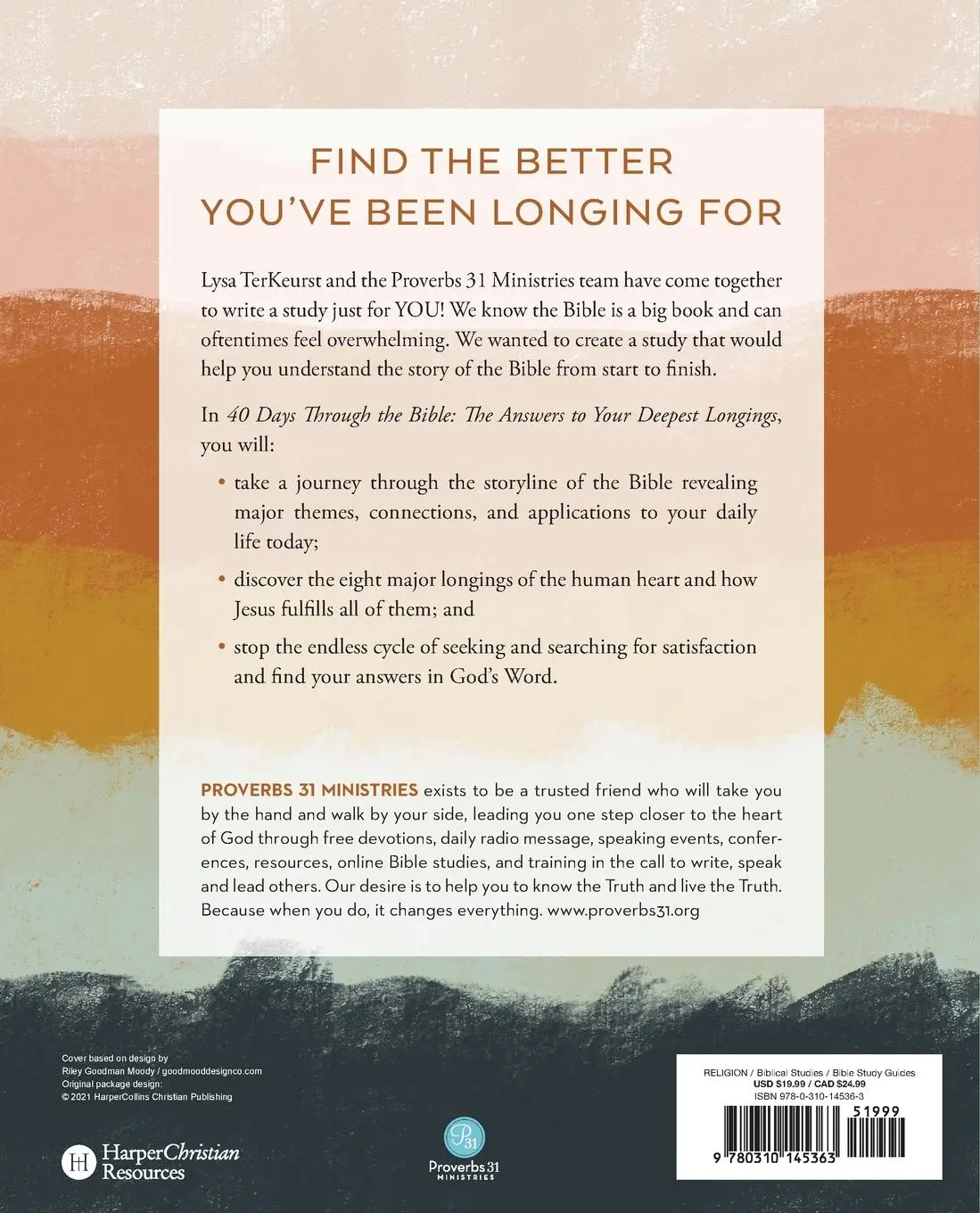 Rückseite: 9780310145363 | 40 Days Through the Bible Softcover | Lysa Terkeurst | Taschenbuch