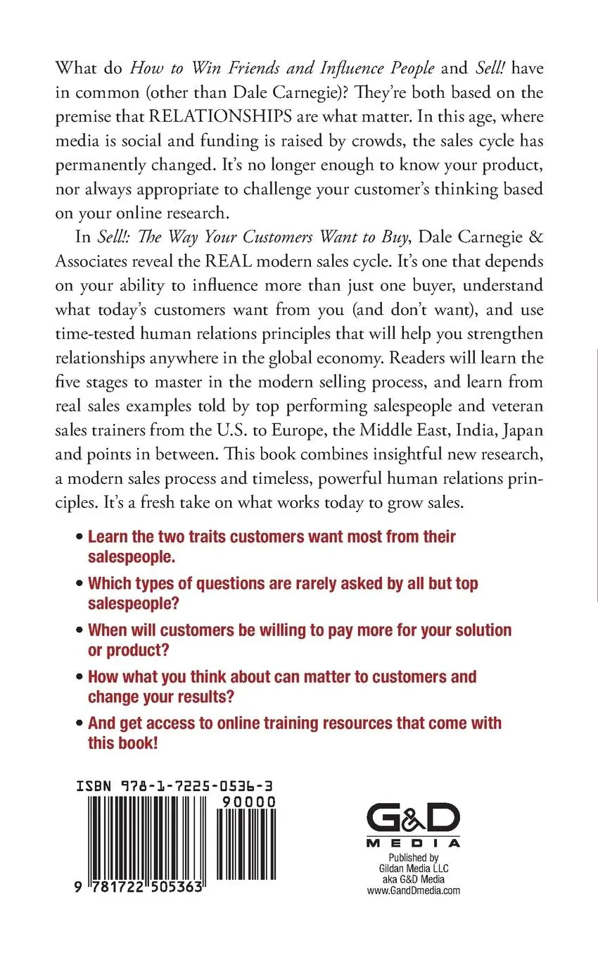 Rückseite: 9781722505363 | Sell! | The Way Your Customers Want to Buy | Associates | Taschenbuch