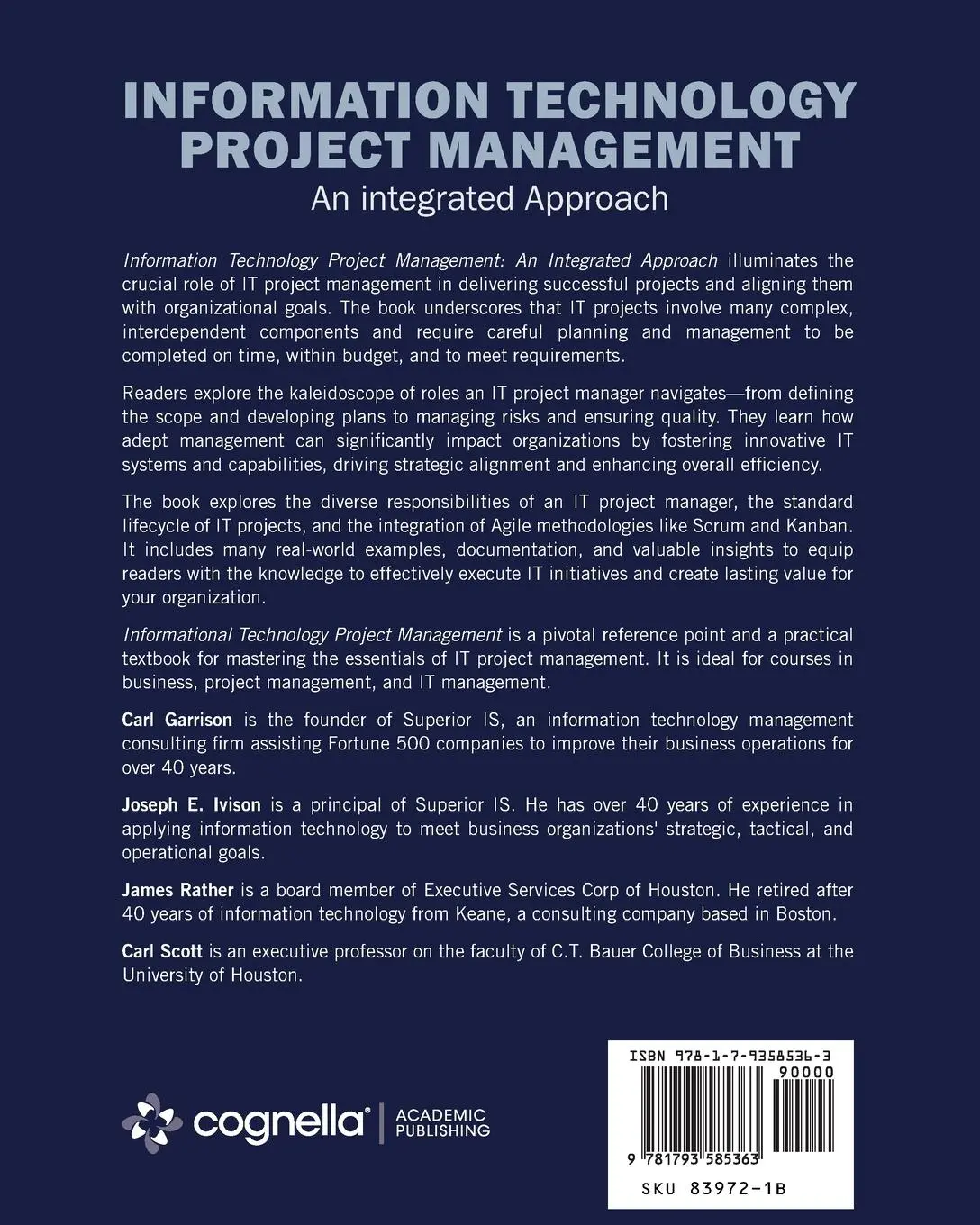 Rückseite: 9781793585363 | Information Technology Project Management | An Integrated Approach